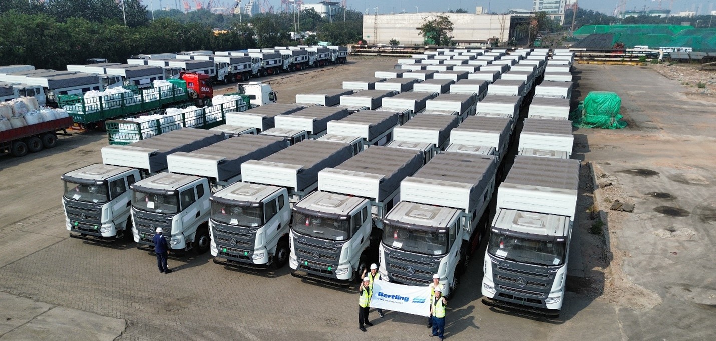 Bertling China Successfully Transports 100 SANY Dump Trucks 